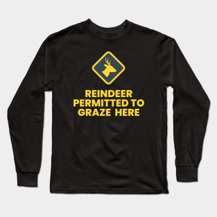 Reindeer Permitted to Graze Here Yellow Long Sleeve T-Shirt